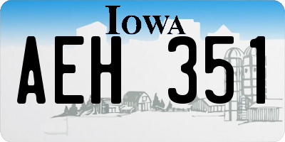 IA license plate AEH351