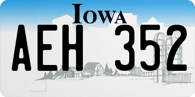 IA license plate AEH352