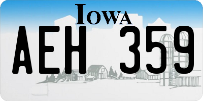 IA license plate AEH359