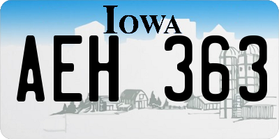 IA license plate AEH363