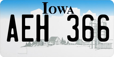 IA license plate AEH366