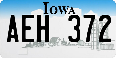 IA license plate AEH372