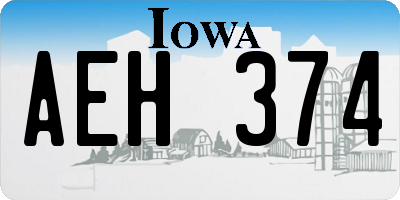 IA license plate AEH374