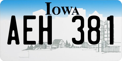 IA license plate AEH381