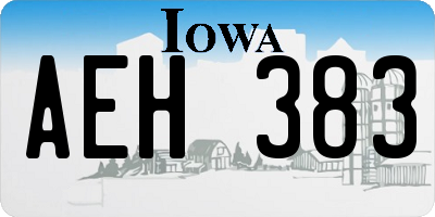 IA license plate AEH383