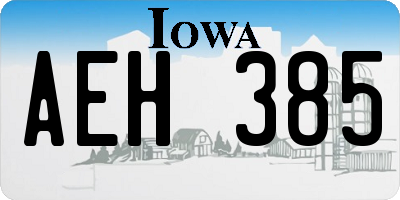 IA license plate AEH385