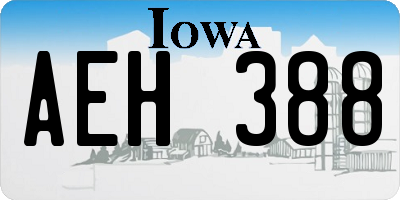 IA license plate AEH388