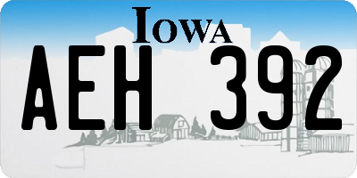 IA license plate AEH392