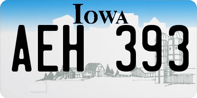IA license plate AEH393