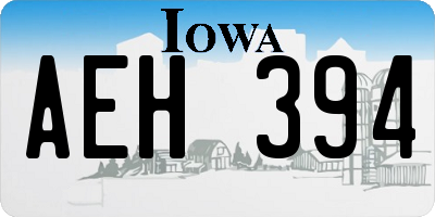 IA license plate AEH394