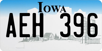 IA license plate AEH396