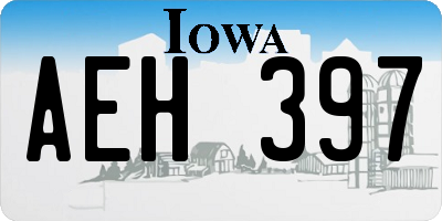 IA license plate AEH397