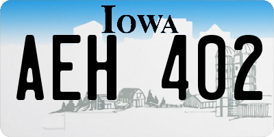 IA license plate AEH402