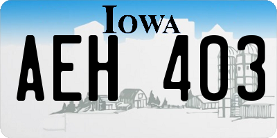 IA license plate AEH403