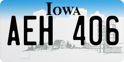 IA license plate AEH406