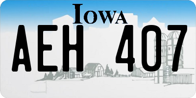 IA license plate AEH407