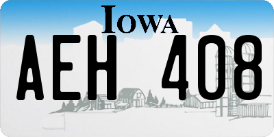 IA license plate AEH408