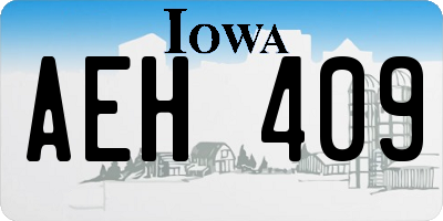 IA license plate AEH409