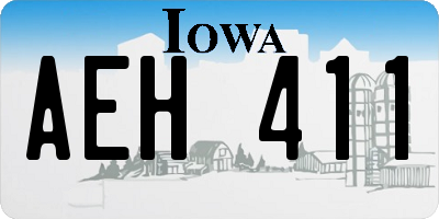 IA license plate AEH411