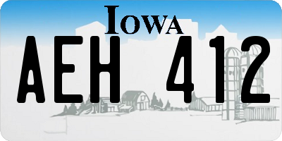 IA license plate AEH412