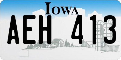 IA license plate AEH413