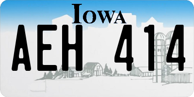 IA license plate AEH414