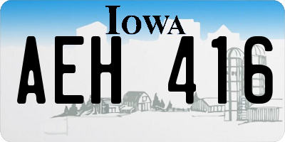 IA license plate AEH416