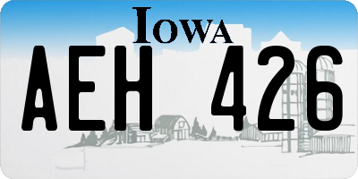 IA license plate AEH426