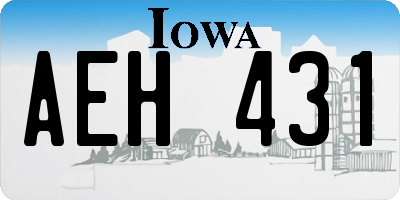 IA license plate AEH431