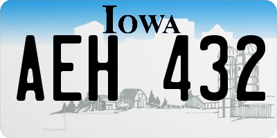 IA license plate AEH432