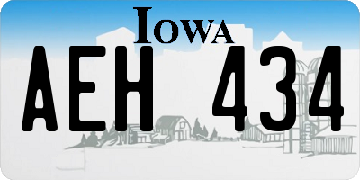 IA license plate AEH434