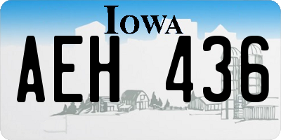 IA license plate AEH436