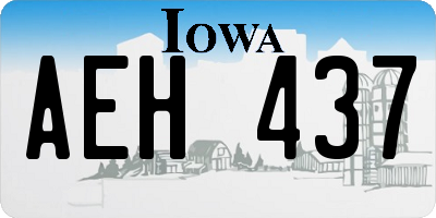 IA license plate AEH437