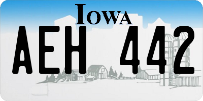 IA license plate AEH442