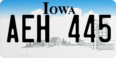 IA license plate AEH445