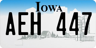 IA license plate AEH447