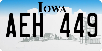 IA license plate AEH449