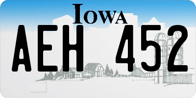 IA license plate AEH452