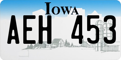 IA license plate AEH453