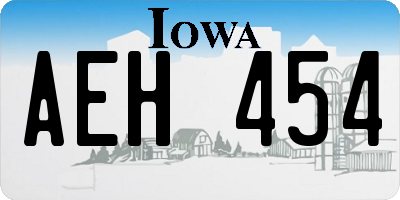 IA license plate AEH454