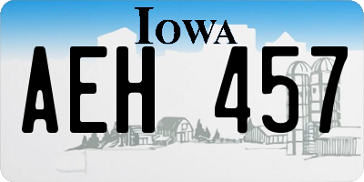 IA license plate AEH457