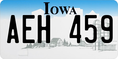 IA license plate AEH459