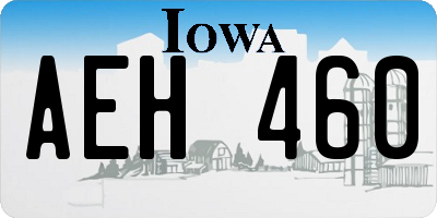 IA license plate AEH460
