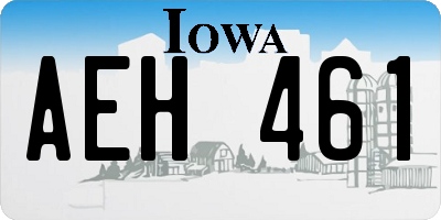 IA license plate AEH461