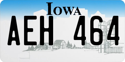 IA license plate AEH464