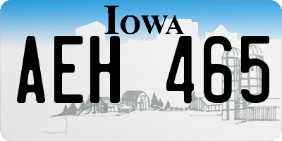 IA license plate AEH465