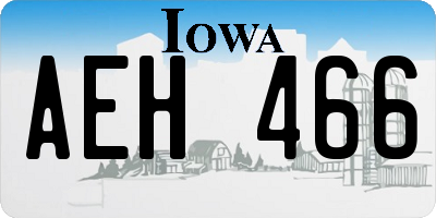 IA license plate AEH466
