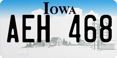 IA license plate AEH468