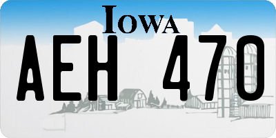 IA license plate AEH470