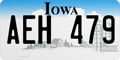 IA license plate AEH479